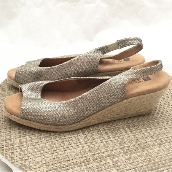 White Mountain Glittery Slingback Espadrilles